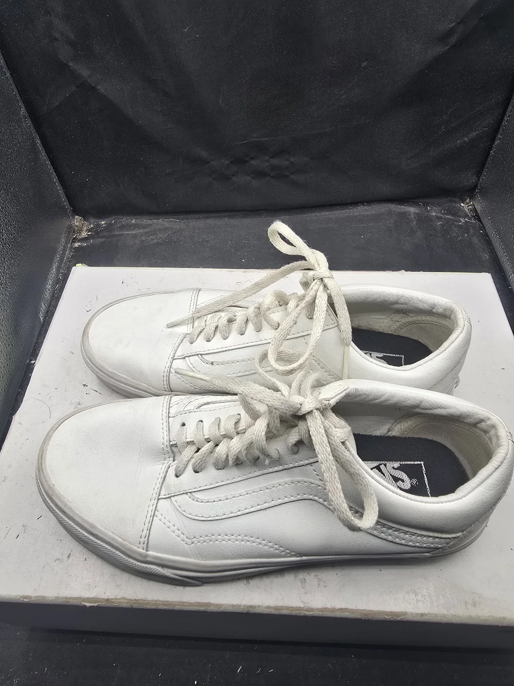 Vans‎ Men's White Low-Top Leather Sneakers
